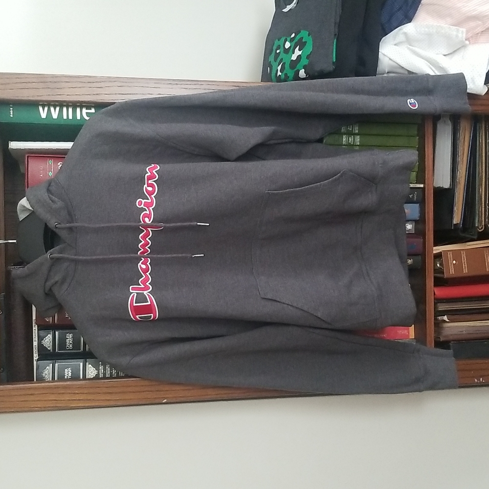 Champion embroidered hoodie dark gray size M